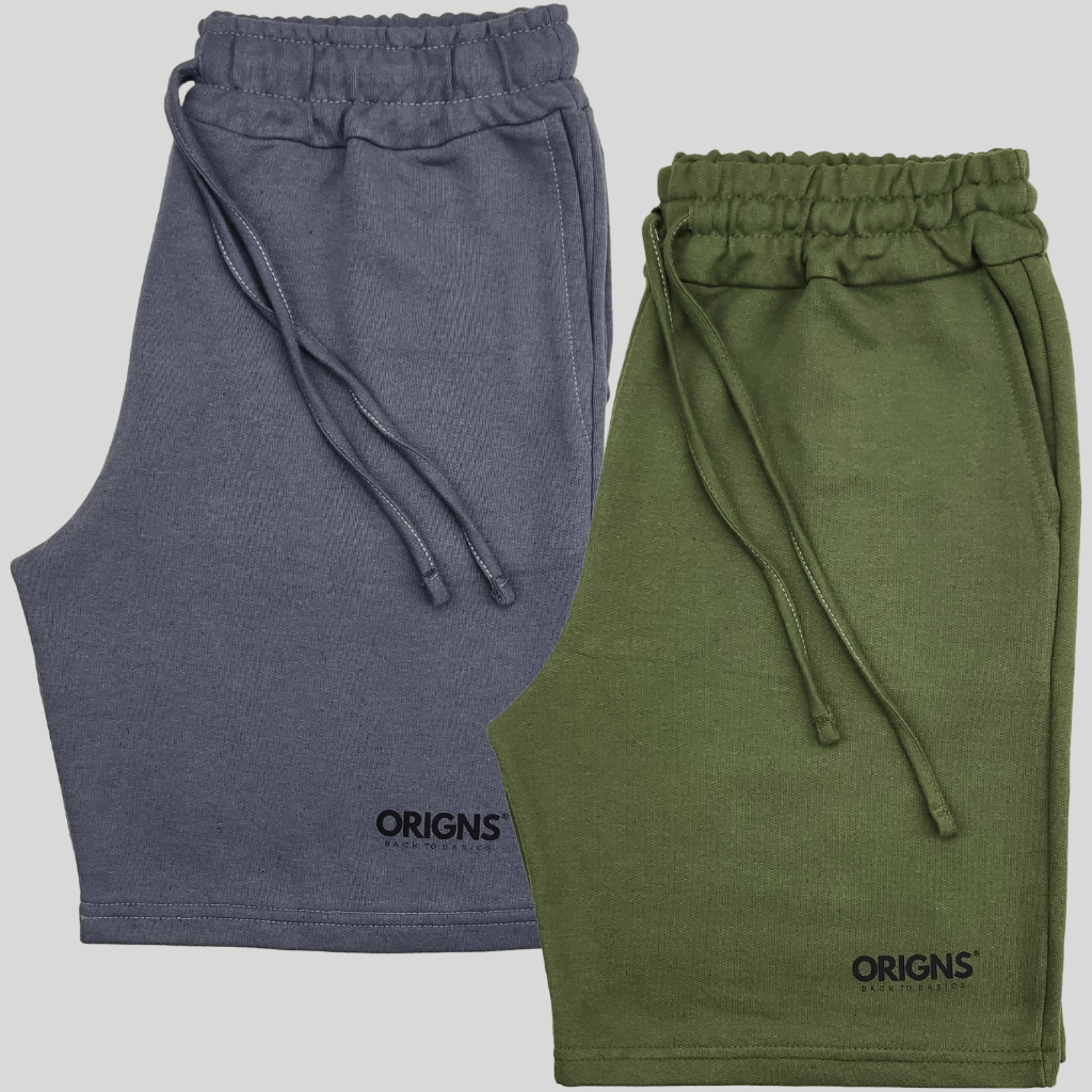 2 Bermuda Moletom Masculina Shorts Básico Liso Adulto Origns em Oferta na Shopee