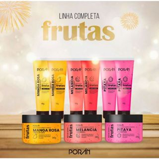 Linha Completa Frutas Porán Sabonete+ Hidratante+ Esfoliante Corpo e Rosto