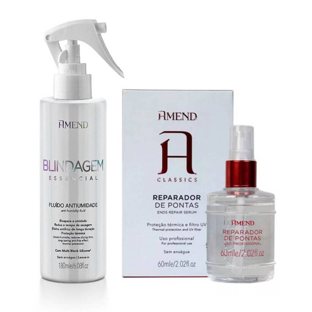 Amend Kit Fluido Antiumidade Blindagem Essencial 180ml + Reparador De Pontas 60ml