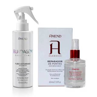 Kit Com Fluido Antiumidade Blindagem Essencial 180ml Amend + Reparador De Pontas 60ml