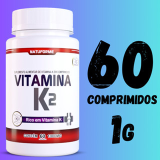 Vitamina K2 60 Comprimido 1000Mg atua na coagulação colaborando para que a pele fique jovem por mais tempo aumentando elasticidade da pele reduzindo rugas linhas de expressão