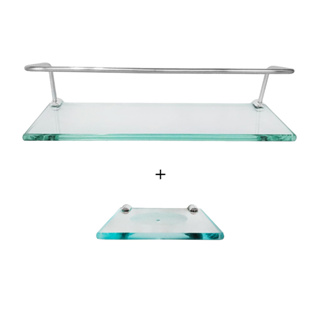 Combo 1 Porta Shampoo 10x30 cm + saboneteira reta incolor em Oferta na Shopee