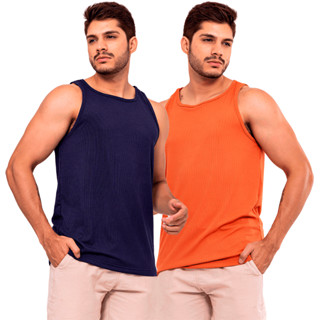 Camisa Regata Masculina Modelo Americano Ribana Canelada Algodão