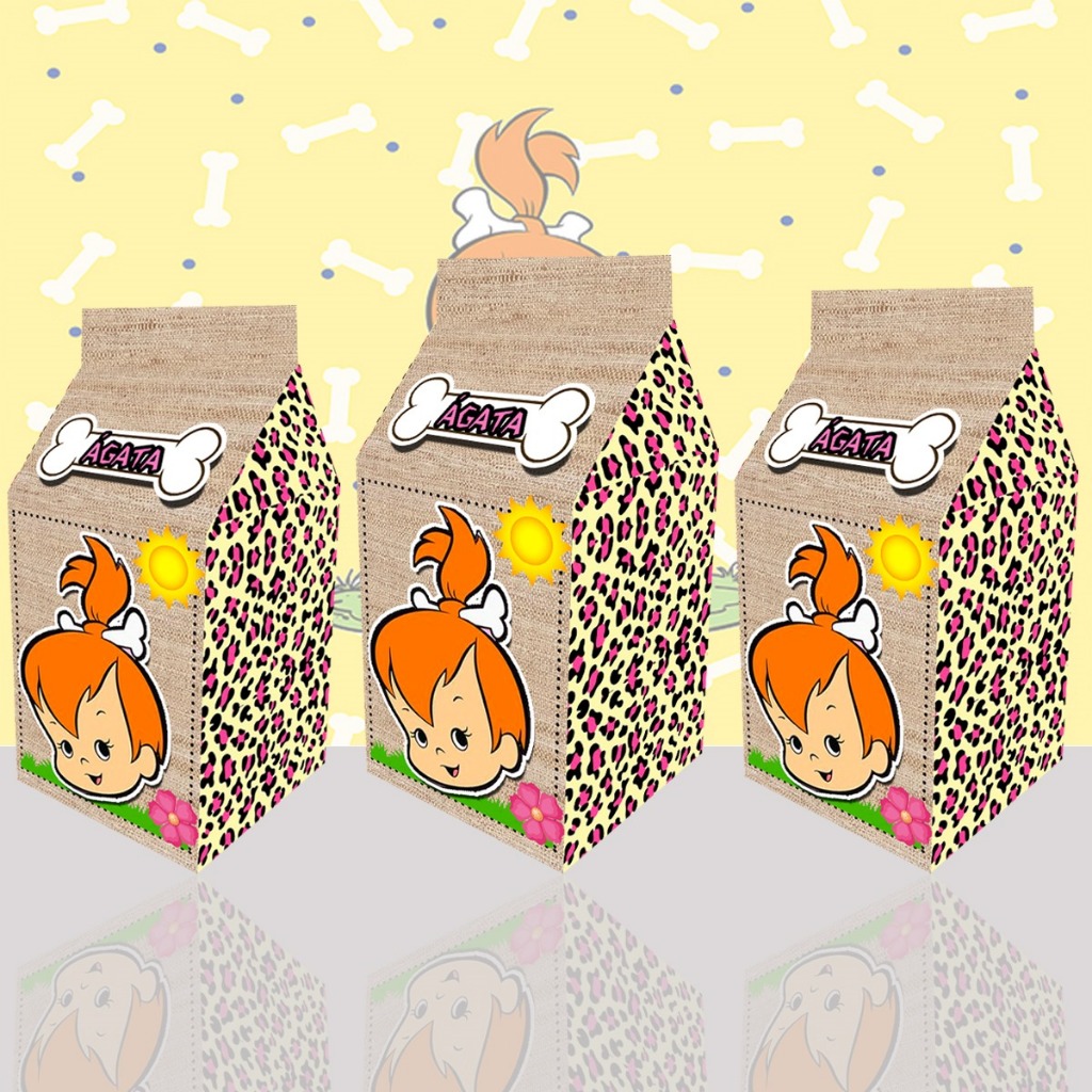 Kit Festa Pedrita Caixinhas Cone Milk Caixa Bala Sacolinhas Surpresa Lembrancinhas Personalizadas