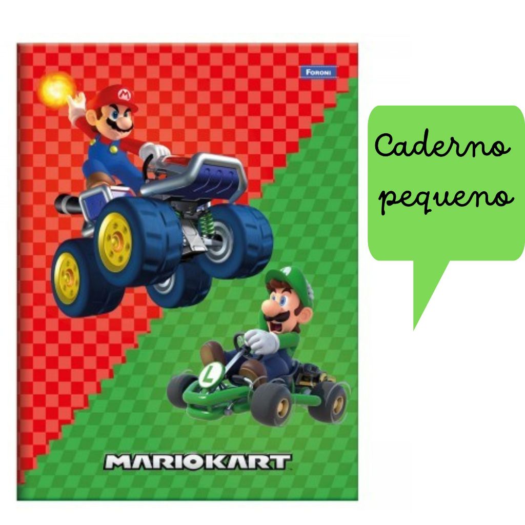 Caderno Brochura Pequeno Capa Dura Super mario Bros 80fls - Foroni em Oferta na Shopee