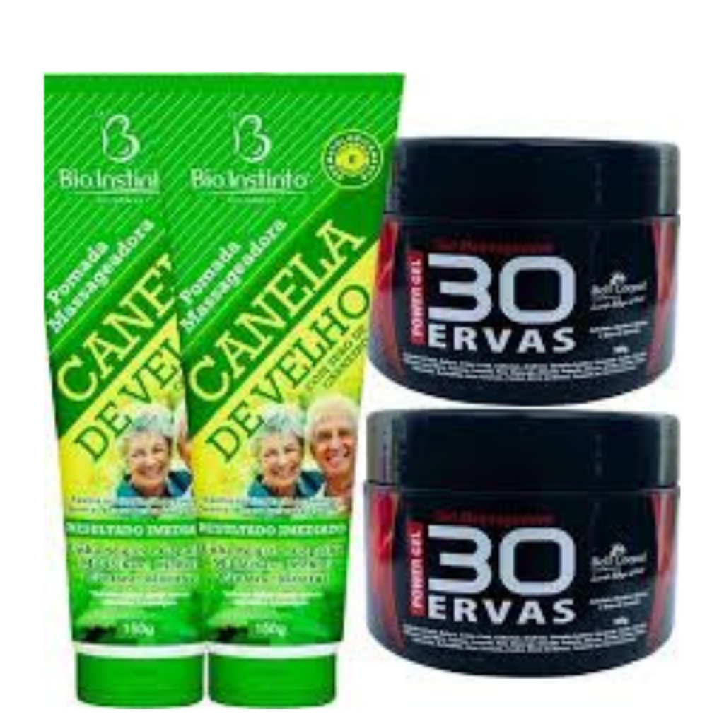 Gel de Massagem 30 Ervas (POWER GEL) Pomada Massageadora 300g - Sebo de Carneiro - Cânfora - Menthol e Salicilato - Bell