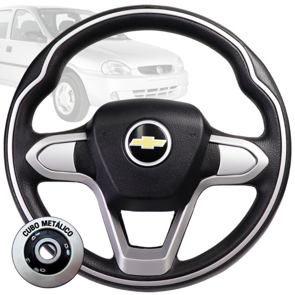 Volante Esportivo Bmw Prata Corsa joy Premium Maxx Frente Montana Meriva Zafira Montana Astra Vectra