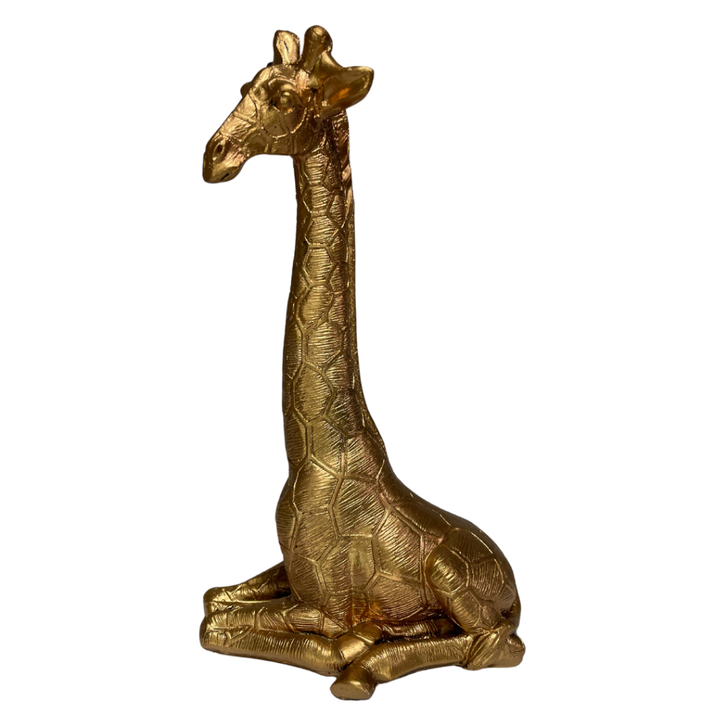 Estatua Girafa Decorada Animal Luxo Enfeite 21cm