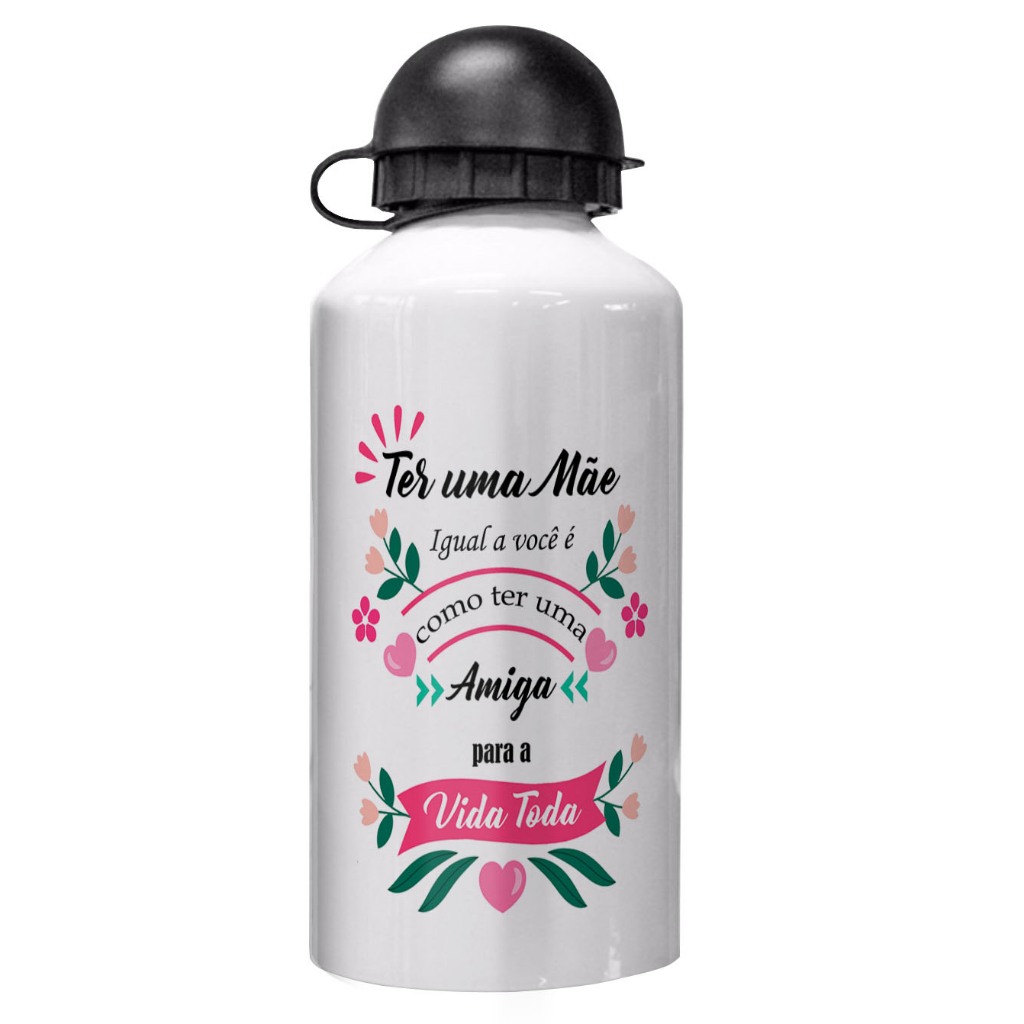 garrafinha squeeze personalizada de agua para presente de aniversário para mãe enteada dinda vó bisavó prima irmã tia cunhada nora sogra madrasta babá namorada esposa filha