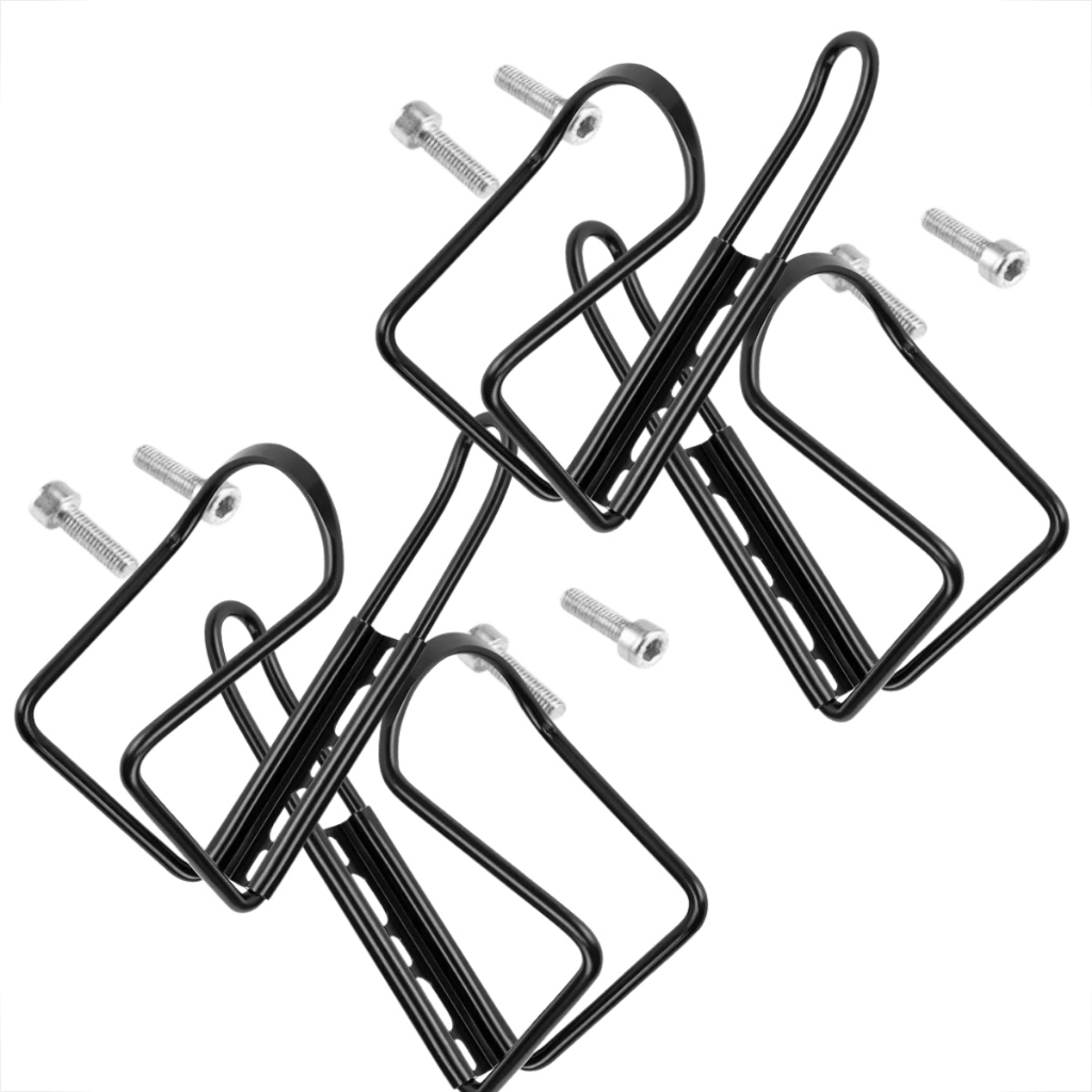 4 Suporte De Caramanhola Alumínio Para Garrafas SqueezeQuadro De Bicicleta Universal Preto Com Parafuso Leve Resistente Fixação Universal