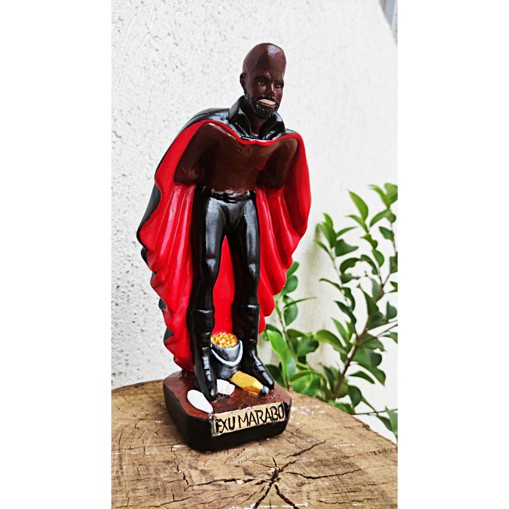 Imagem Exu Marabô / Marabô da Encruzilhada / Marabô Toquinho Para Assentamentos 23cm Gesso