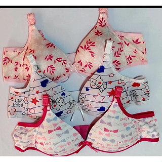 Kit 03 sutiãs Infanto-juvenil menina moça com bojo de microfibra