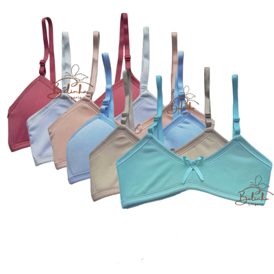 Kit 4 sutiã com espuma sem bojo menina moça juvenil liso