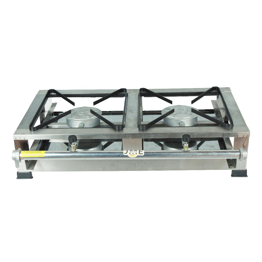 Fogão 2 Bocas 30x30 Mesa Alta Pressão Industrial + Mangueira e Registro Alta Pressão