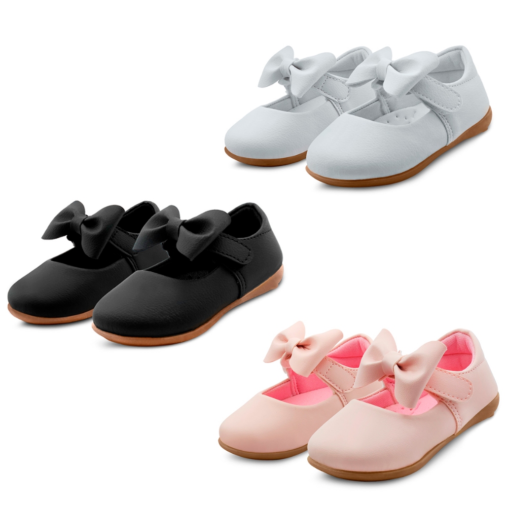 Sapatilha Com Laço Daminha Infantil Lisa Feminina Princesa Menina do 18 ao 24