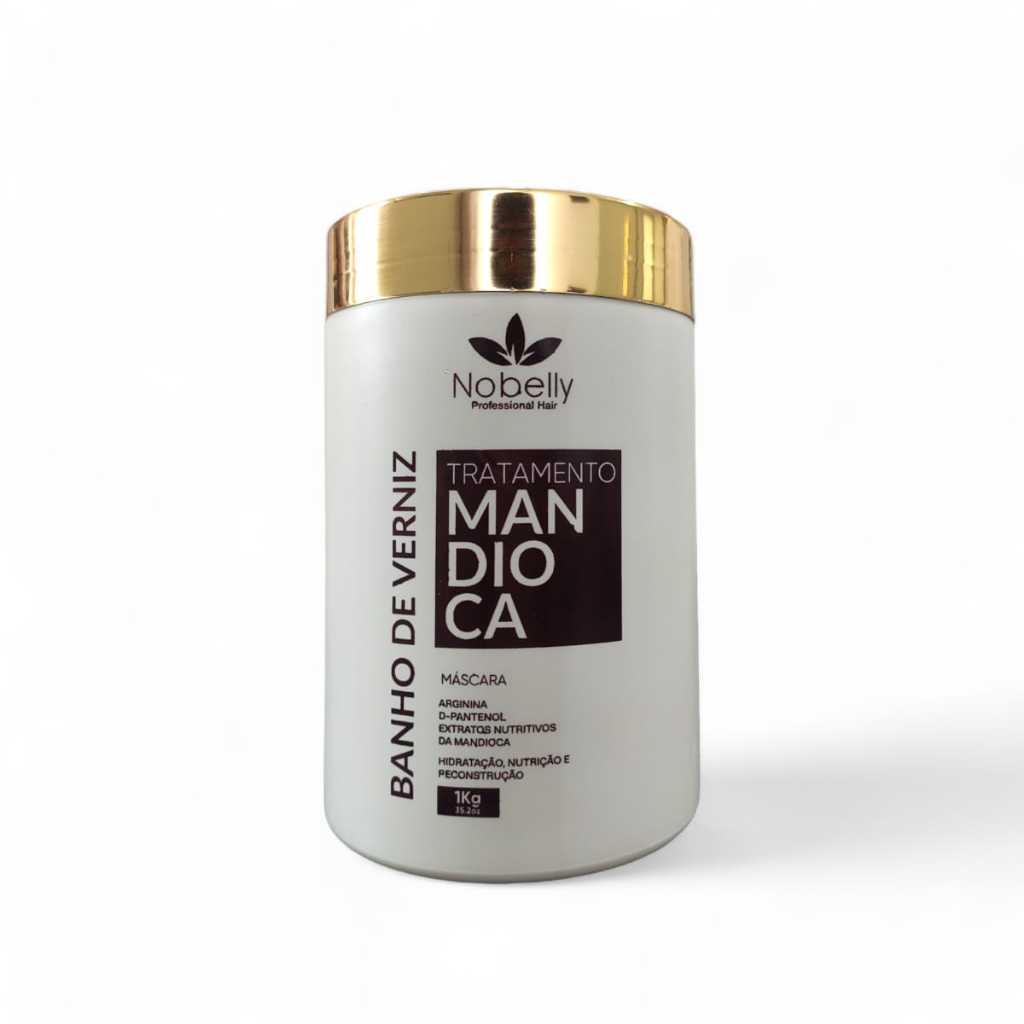 Máscara Hidratação Capilar Banho de Verniz Extrato de Mandioca 1k Cabelos Lisos e Cacheados em Oferta na Shopee