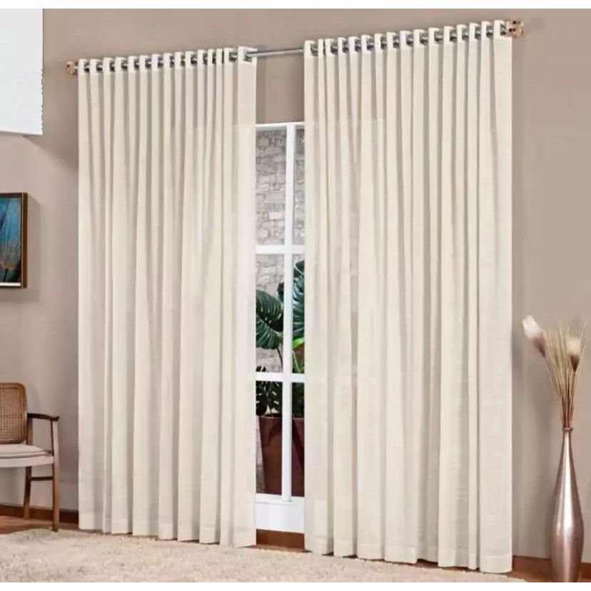 Cortina Linho Voil Flame 4,00mts X 2,20mts Linho Ideal para Quartos e Salas em Oferta na Shopee