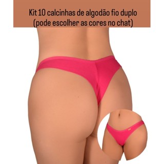 kit 10 calcinha fio duplo cotton algodão antialérgico levanta bumbum