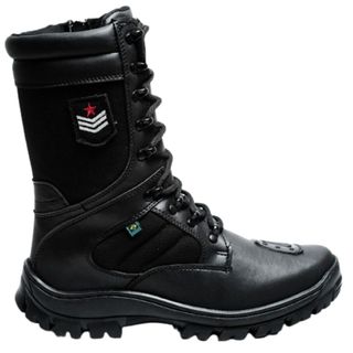 Bota Motociclista Cano Alto Militar Tático Segurança Preto