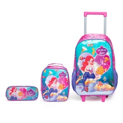 Kit Mochila Lancheira Estojo Escolar Infantil Rodinhas Viagem Yupe