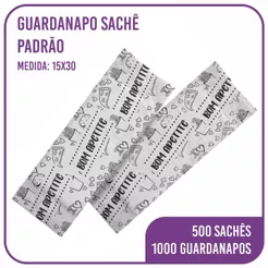 Guardanapo Sachê Bom Apetite 15x30 C/ 2 Folhas 500 Unidades