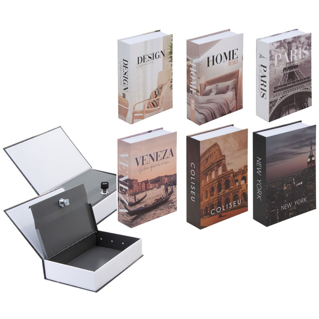 Cofre Camuflado Com Chave Porta Joias Formato De Livro Discreto
