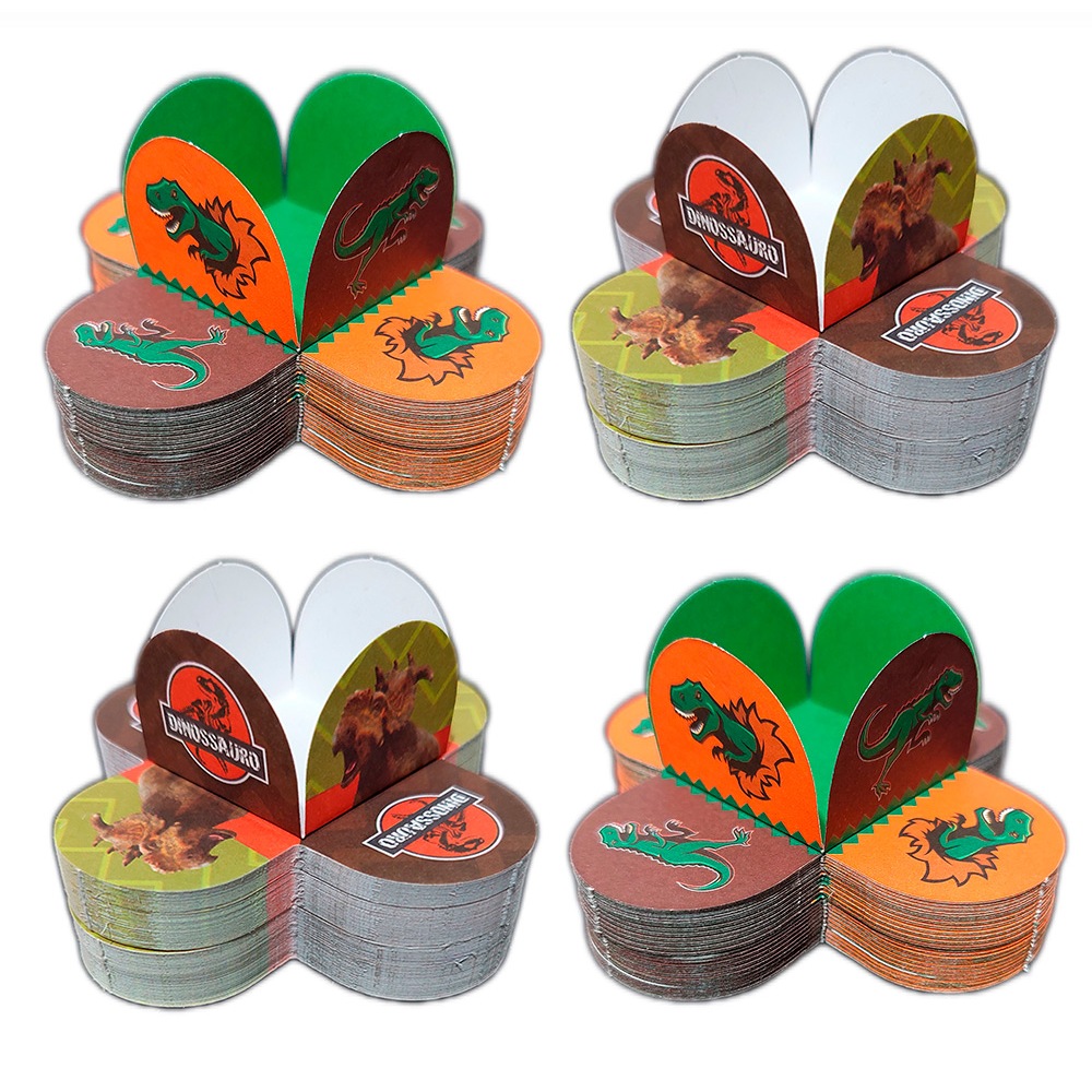 50 Forminhas 4 Pétalas Dinossauro Festa Personalizada Aniversário Brigadeiros em Oferta na Shopee