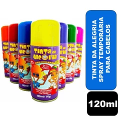 Tinta da Alegria Spray Temporária para Cabelos - Tubo c/ 120 ml