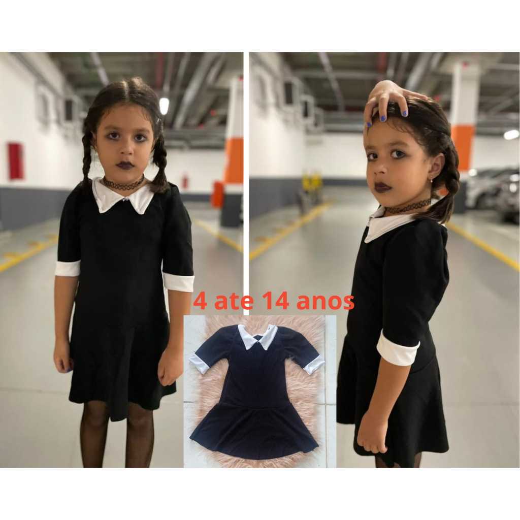 Infantil Vestido menina Juvenil Festa de Aniversário e Halloween 2 a 12 aos Prontra Entrega