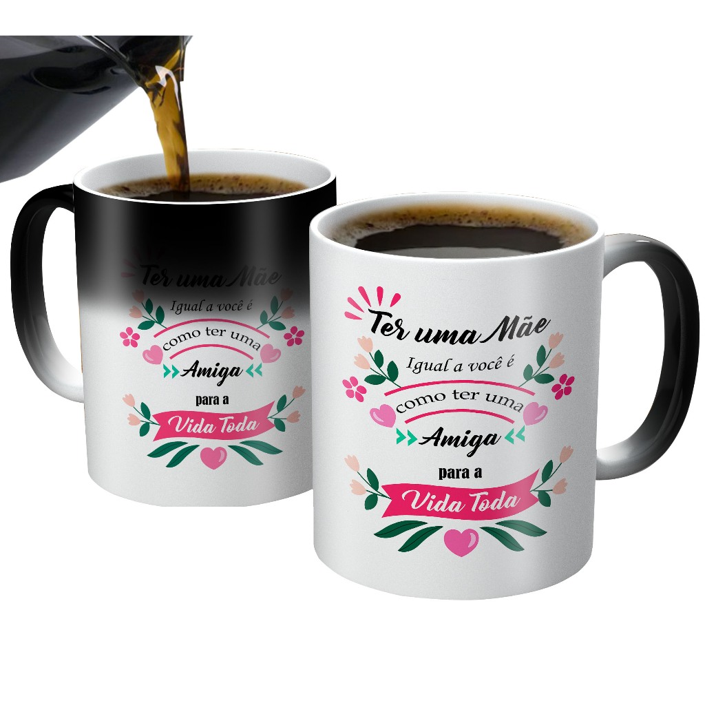 caneca mágica floral personalizada para presente de aniversário para mãe enteada dinda vó bisavó prima irmã tia cunhada comadre nora sogra madrasta babá namorada esposa filha