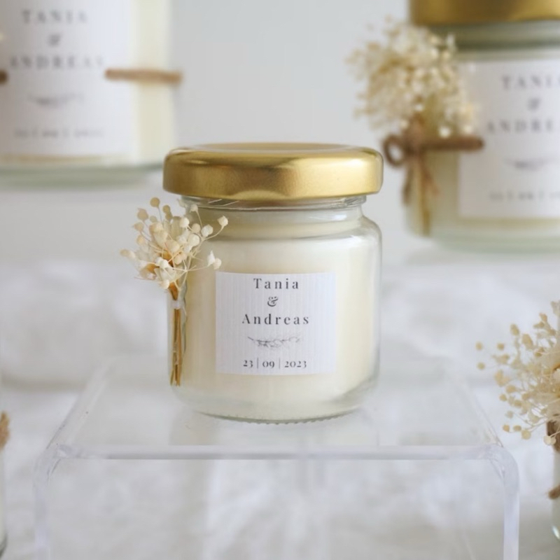 Kit 5 Vela perfumada Lembrancinha para Casamento, Batizado, Primeira Comunhão e Eucaristia 40g