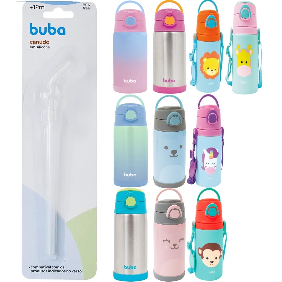 Canudo Reposição para garrafa buba original, kit escova para canudo buba original em Oferta na Shopee