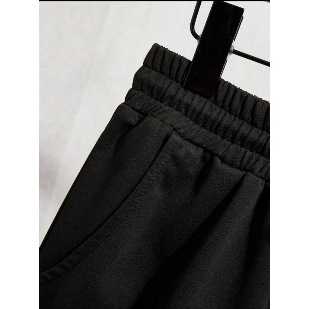 Conjunto De Camisa Com Padrão Basico E Short Moletom Masculino Tween, Adequado Para O Verão