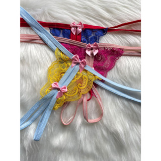 Kit 5 Calcinha Fio Dental Sexy Lingerie Apressadinha Abertura Íntima / Cores variadas