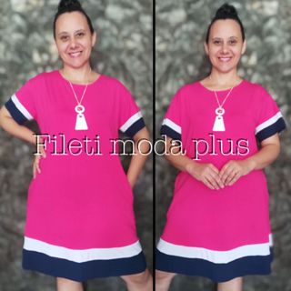 VESTIDO MODA EVANGELICA PLUS SIZE COM MANGA