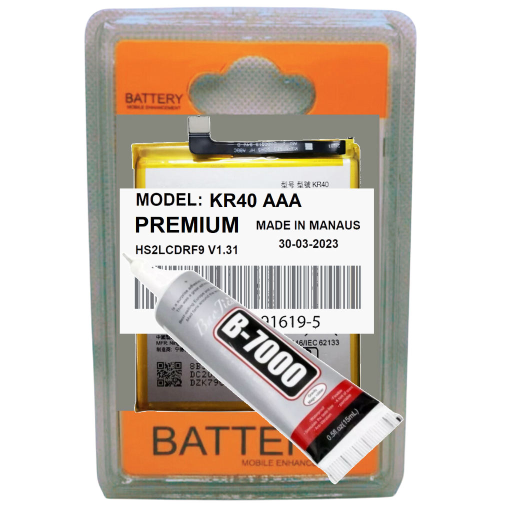 Battria KR40 Premium Compatível Com Moto One Action Xt2013 + Alta Capacidade + Cola!