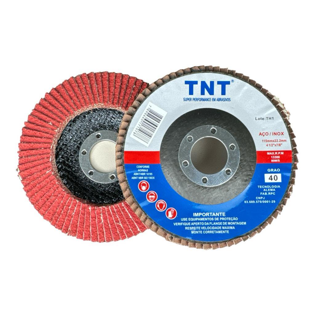 Disco Flap TNT Grão Cerâmico de Altíssimo Rendimento 115x22mm (4.1/2)" ESCOLHA O GRÃO (40, 60, 80)