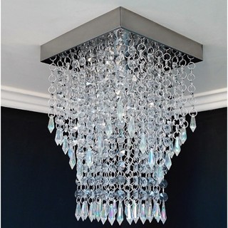 Lustre Luminária Plafon Acrílico Sala Quarto Cozinha Corredor Banheiro Base Prata