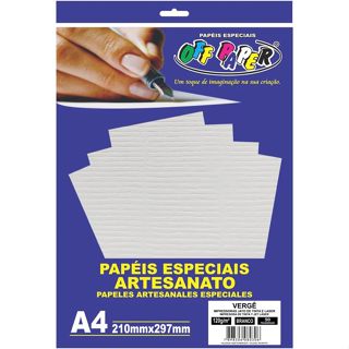 Papel Verge A4 120G 50 FLS BRANCO - OFFPAPER em Oferta na Shopee