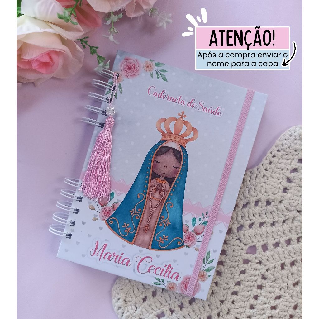 CADERNETA DE VACINAS PERSONALIZADA NOSSA SENHORA APARECIDA/CADERNETA DE SAÚDE em Oferta na Shopee