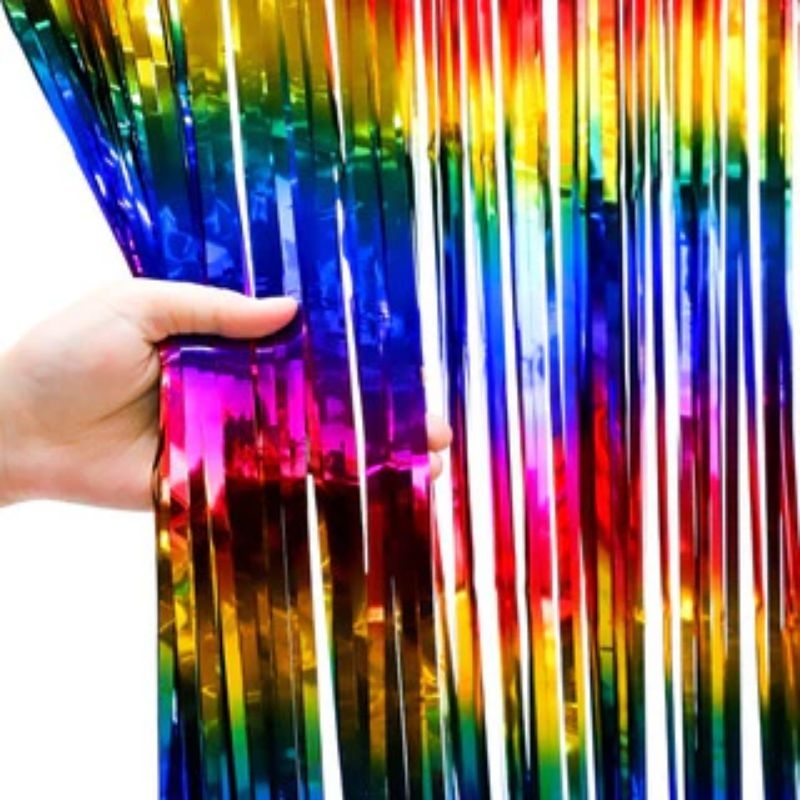 Cortina Colorida Metalizada Colorida Multicor Now United Cortina Metal Franja Metálica em Oferta na Shopee