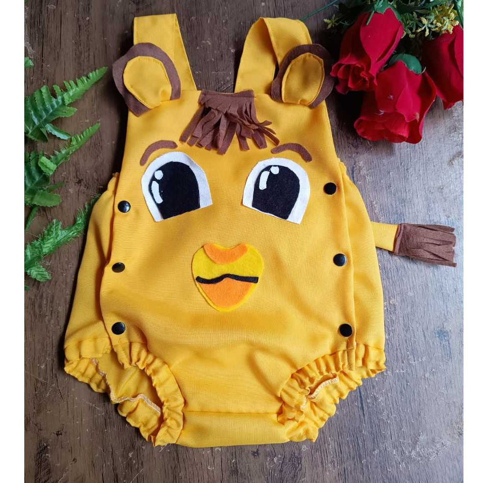 Jardineira/Macacão Infantil- Romper de leãozinho, fantasia, confecção própria