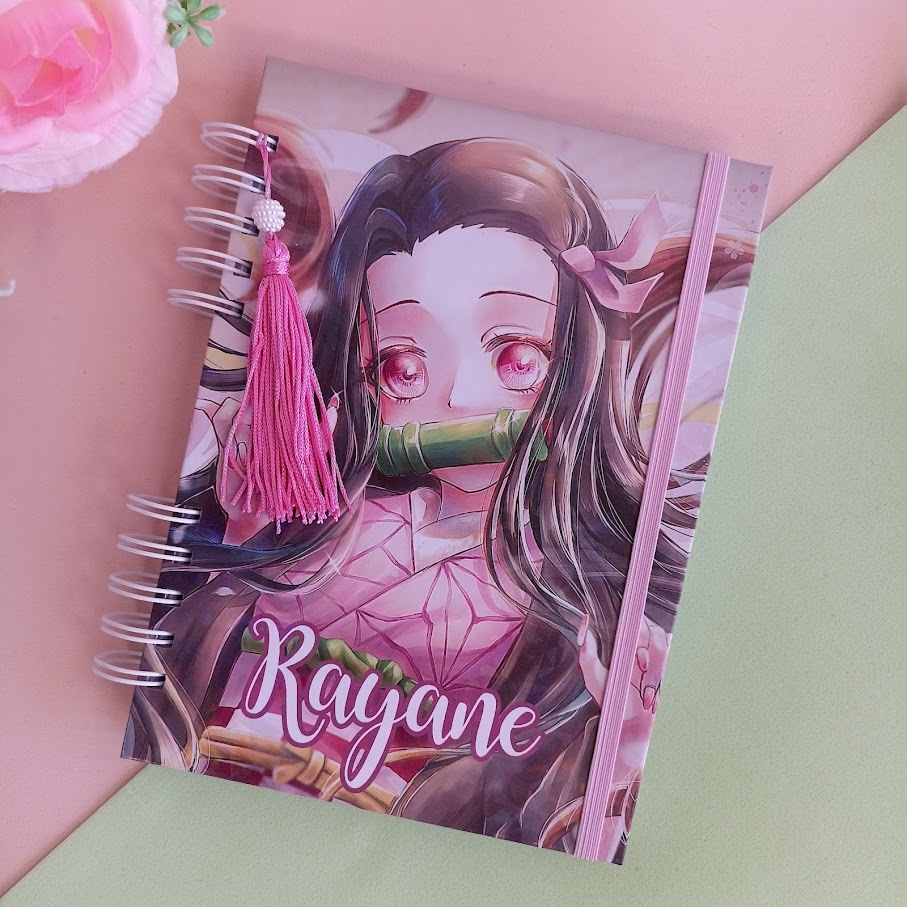 AGENDA ESCOLAR/2026/ PERSONALIZADA/ DEMON SLAYER/ANIME/COM NOME