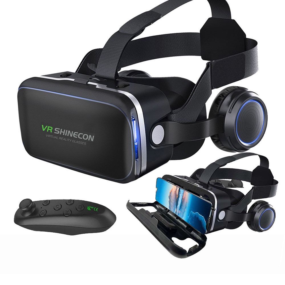 Oculos Vr Realidade Virtual 3d Com Fone De Ouvido E Controle Óculos VR Fone De Ouvido De Realidade Virtual Dispositivos 3D De Proteção Para Capacete Com Luz Inteligente Smartphones Telefônicos Vr Box