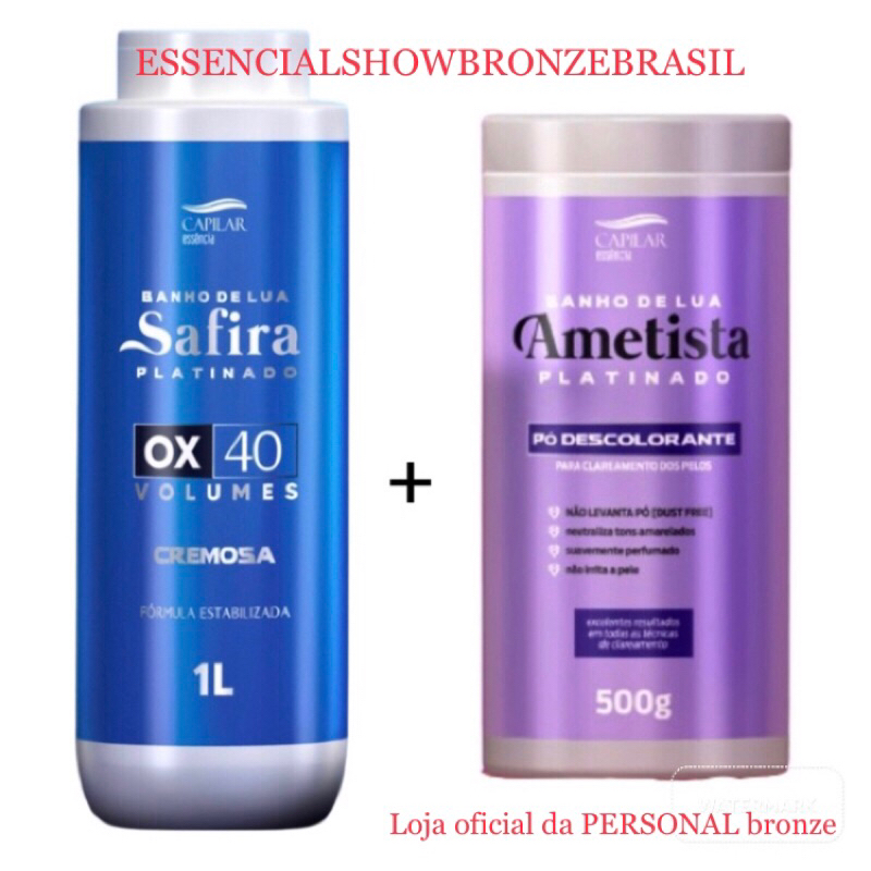 kit banho de lua safira show bronze capilar essência. ox vl 40 + PÓ 500g