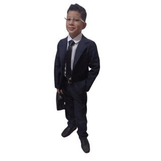 Terno Infantil Social - Kit 5 Peças - Paletó, Calça, Camisa, Gravata e Cinto em Oferta na Shopee