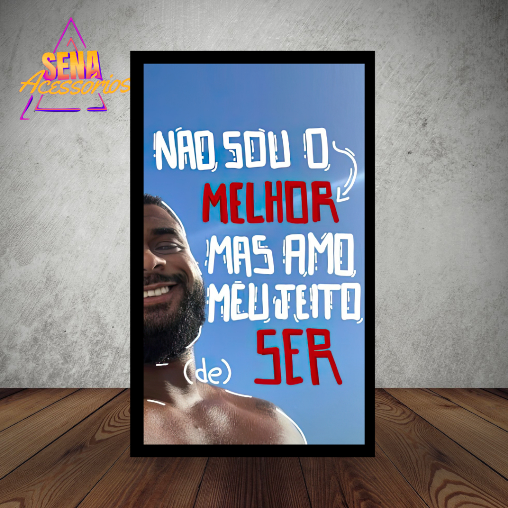 Quadro Decorativo Baco Exu Do Blues Não Sou o Melhor Mas Amo Meu Jeito de Ser Rap Frase - Hd Alta Qualidade Para Sala Quarto
