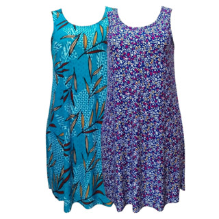 Kit 2 Vestidos Feminino Malha Fria Verão Regata Lindas Cores Estampas