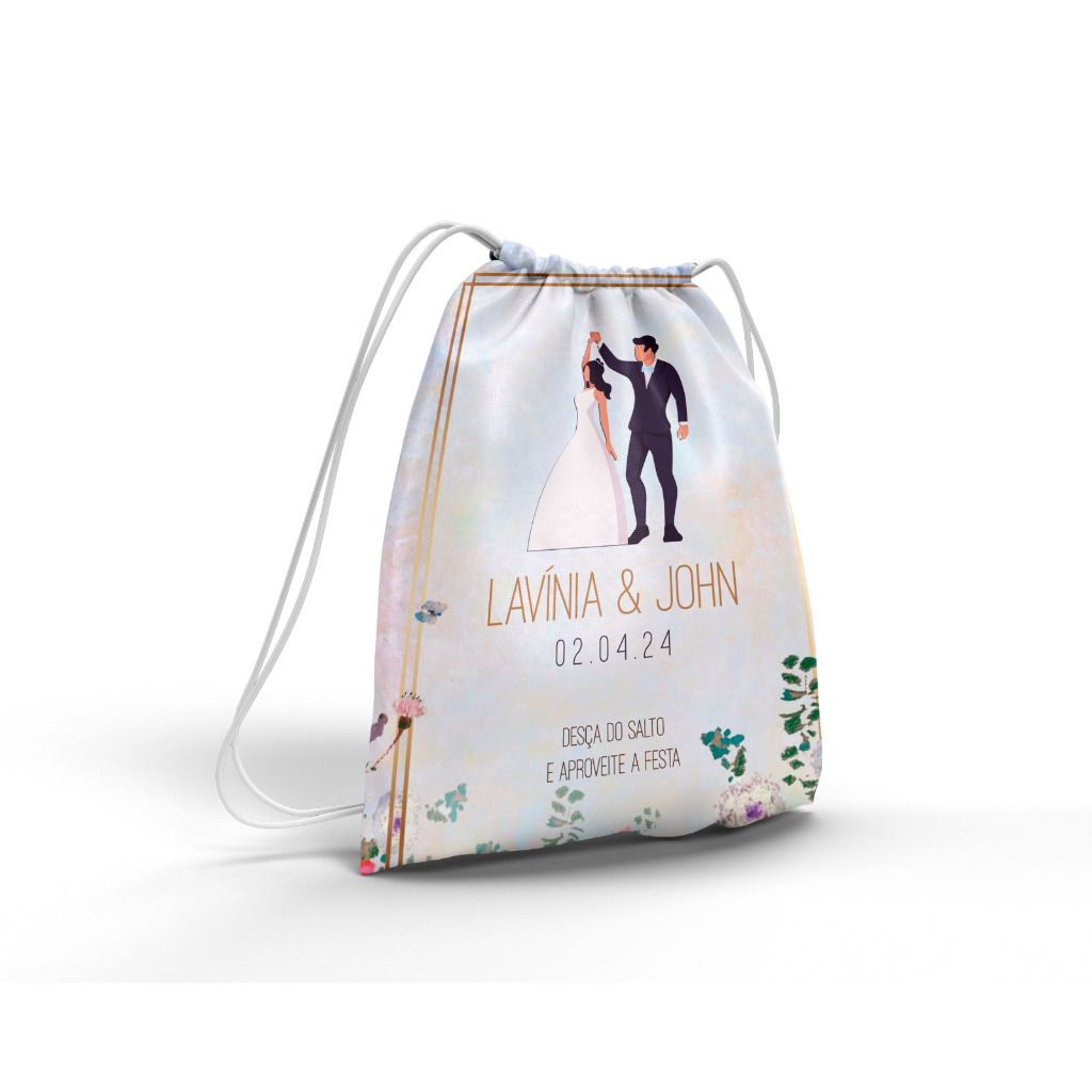 30 Mochilinhas Sacolinhas Bolsinhas Lembrancinha Porta de Chinelo em Oxford Personalizado 20x40