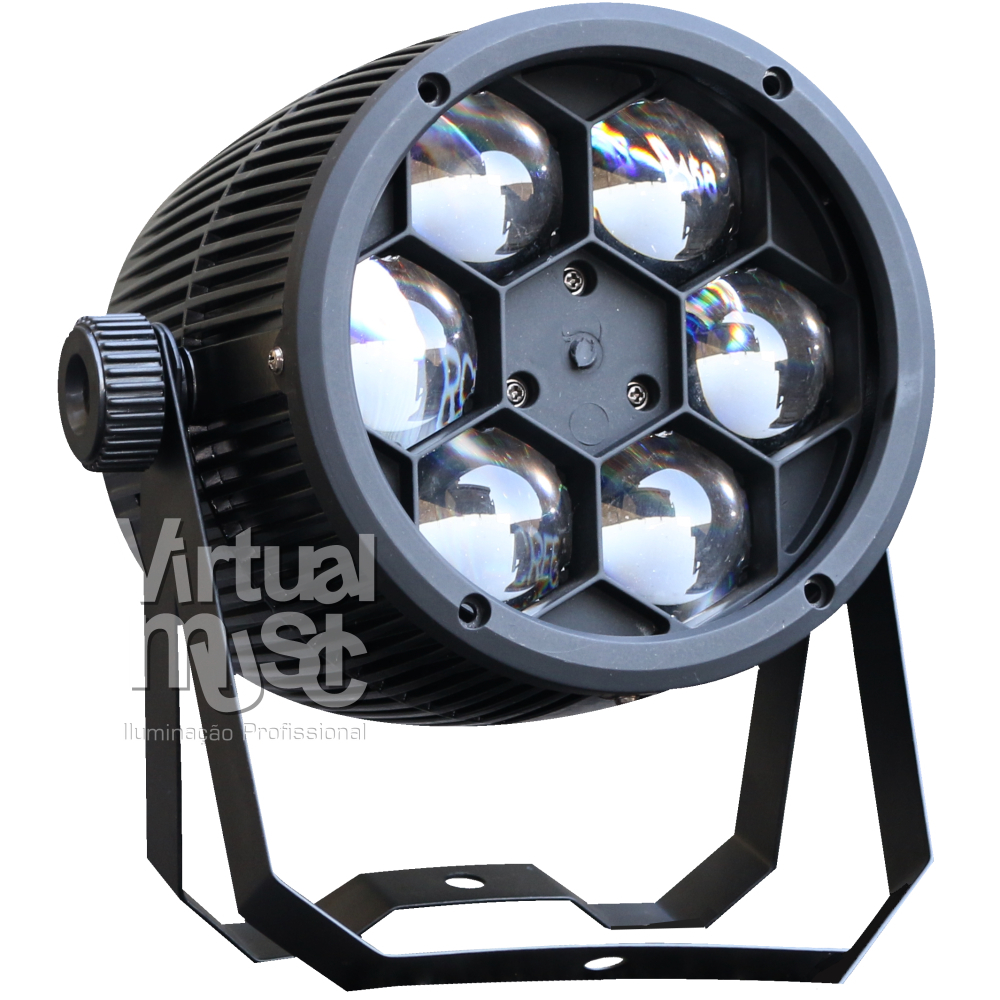 Canhao Projetor Led Bee Eye SOG-610 6 Leds 12w Rgbw Dmx Sensor De Som e Automatico